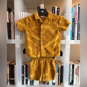 Zara Terry Toweling Jacquard Set. Button-down camp shirt & pull on shorts